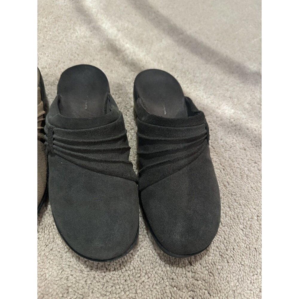 Croft & Barrow Clogs Dress Shoes Taupe & Grey Suede Womens Size 6 Leather Upper - Picture 5 of 9